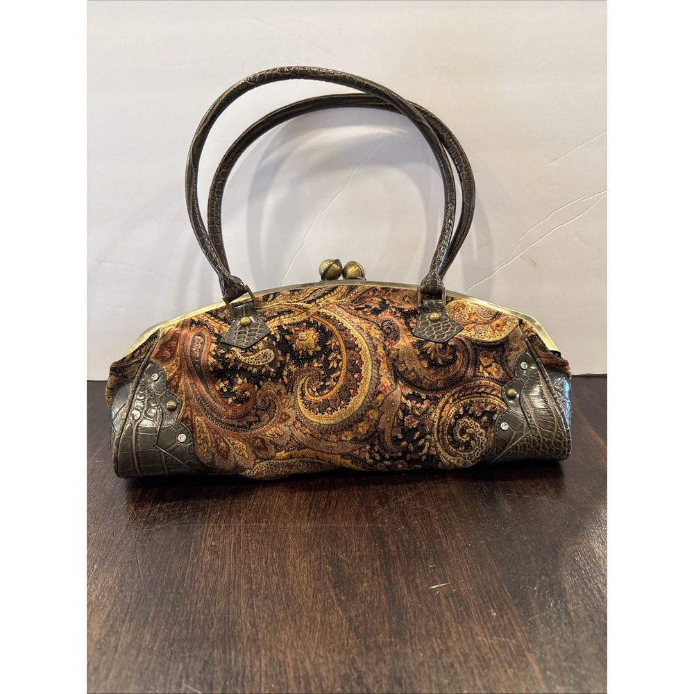 Vintage Brown sequined Shoulder Bag